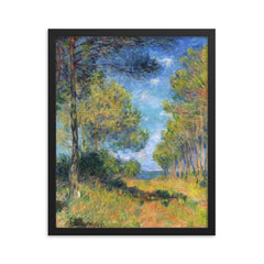 Path at Varengeville by Claude Monet, 1882 framed print on a plain backdrop in size 16"x20".