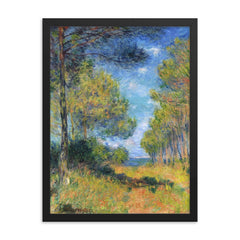 Path at Varengeville by Claude Monet, 1882 framed print on a plain backdrop in size 18"x24".