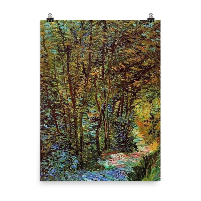 Path in the Forest by Vincent van Gogh, 1887 poster on a plain backdrop in size 8