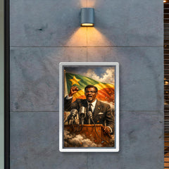 Patrice Lumumba defiant at independence podium poster 2