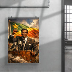 Patrice Lumumba defiant at independence podium poster 4