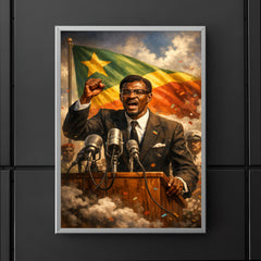Patrice Lumumba defiant at independence podium poster 5
