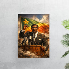 Patrice Lumumba defiant at independence podium poster 7
