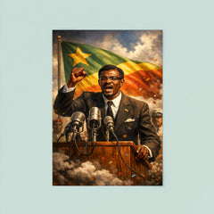 Patrice Lumumba defiant at independence podium poster 8