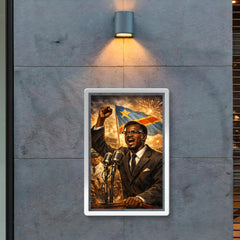 Patrice Lumumba defiant at independence speech poster 2