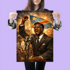 Patrice Lumumba defiant at independence speech poster 3