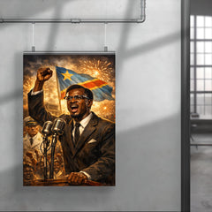 Patrice Lumumba defiant at independence speech poster 4