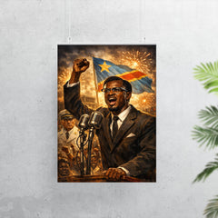 Patrice Lumumba defiant at independence speech poster 7
