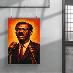 Patrice Lumumba independence speech portrait poster 4