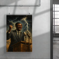 Patrice Lumumba independence speech under gathering storm poster 4