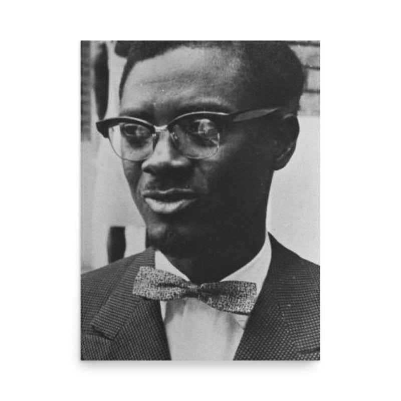 Patrice Lumumba poster on a plain backdrop in size 18
