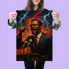 Patrice Lumumba speech under electric skies poster 3