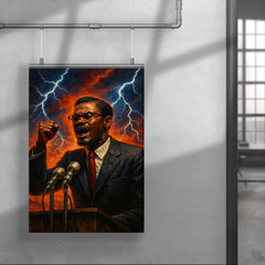 Patrice Lumumba speech under electric skies poster 4