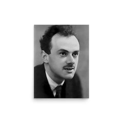 Paul Dirac poster on a plain backdrop in size 12"x16".