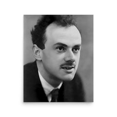 Paul Dirac poster on a plain backdrop in size 16"x20".