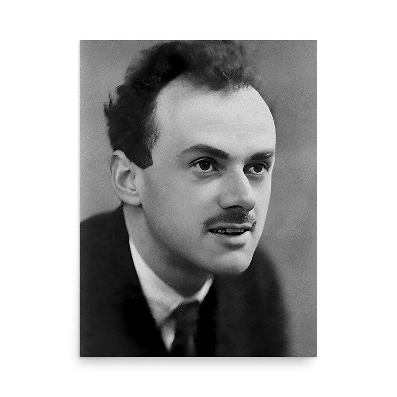 Paul Dirac poster on a plain backdrop in size 18