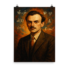 Paul Dirac poster on a plain backdrop in size 8"x10".