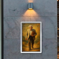 Paul Erdős wandering with mathematical notebooks poster 2