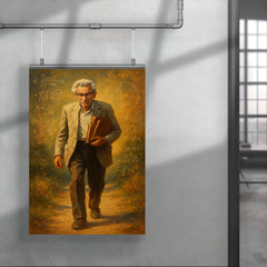 Paul Erdős wandering with mathematical notebooks poster 4