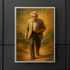 Paul Erdős wandering with mathematical notebooks poster 5