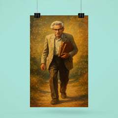 Paul Erdős wandering with mathematical notebooks poster 6