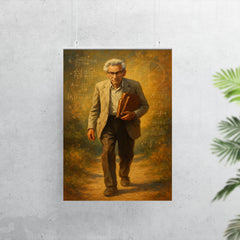 Paul Erdős wandering with mathematical notebooks poster 7