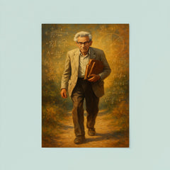 Paul Erdős wandering with mathematical notebooks poster 8
