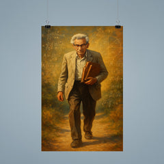 Paul Erdős wandering with mathematical notebooks poster 9