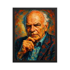 Paul Feyerabend framed print on a plain backdrop in size 16"x20".