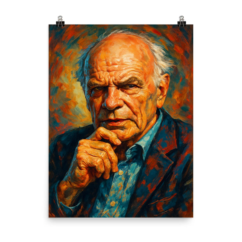 Paul Feyerabend poster on a plain backdrop in size 8