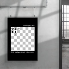 Paul Morphy vintage chess puzzle - white to play and mate in two poster 4