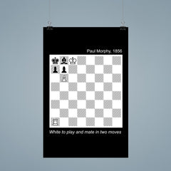 Paul Morphy vintage chess puzzle - white to play and mate in two poster 9