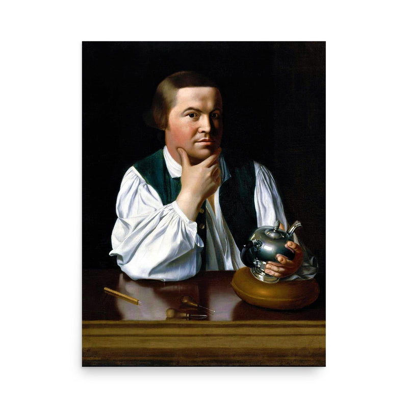 Paul Revere poster on a plain backdrop in size 18