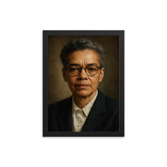 Pauli Murray portrait framed print on a plain backdrop in size 12"x16".