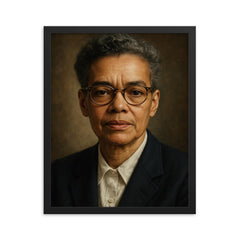 Pauli Murray portrait framed print on a plain backdrop in size 16"x20".