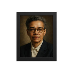 Pauli Murray portrait framed print on a plain backdrop in size 8"x10".