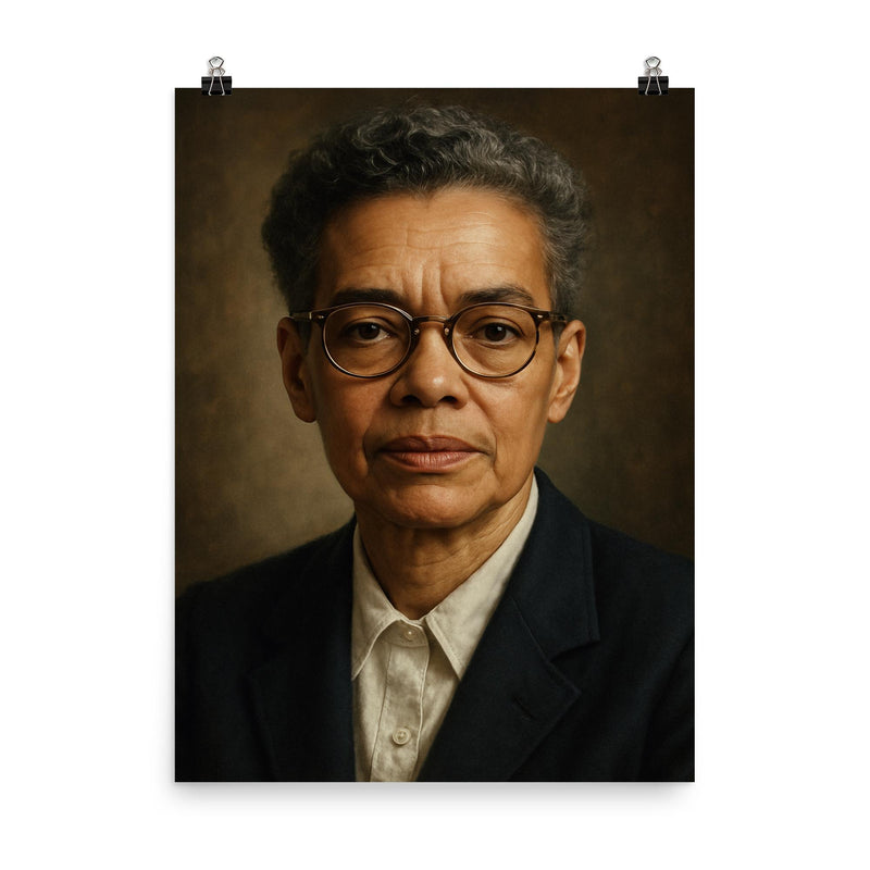 Pauli Murray portrait poster on a plain backdrop in size 8