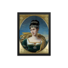 Pauline Bonaparte framed print on a plain backdrop in size 12"x16".
