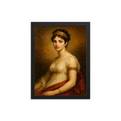 Pauline Bonaparte framed print on a plain backdrop in size 12"x16".