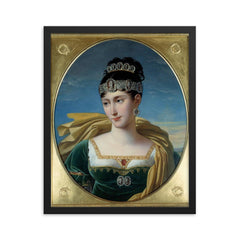 Pauline Bonaparte framed print on a plain backdrop in size 16"x20".