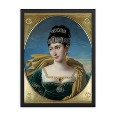Pauline Bonaparte framed print on a plain backdrop in size 18"x24".