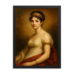 Pauline Bonaparte framed print on a plain backdrop in size 18"x24".