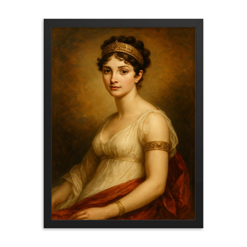 Pauline Bonaparte framed print on a plain backdrop in size 18