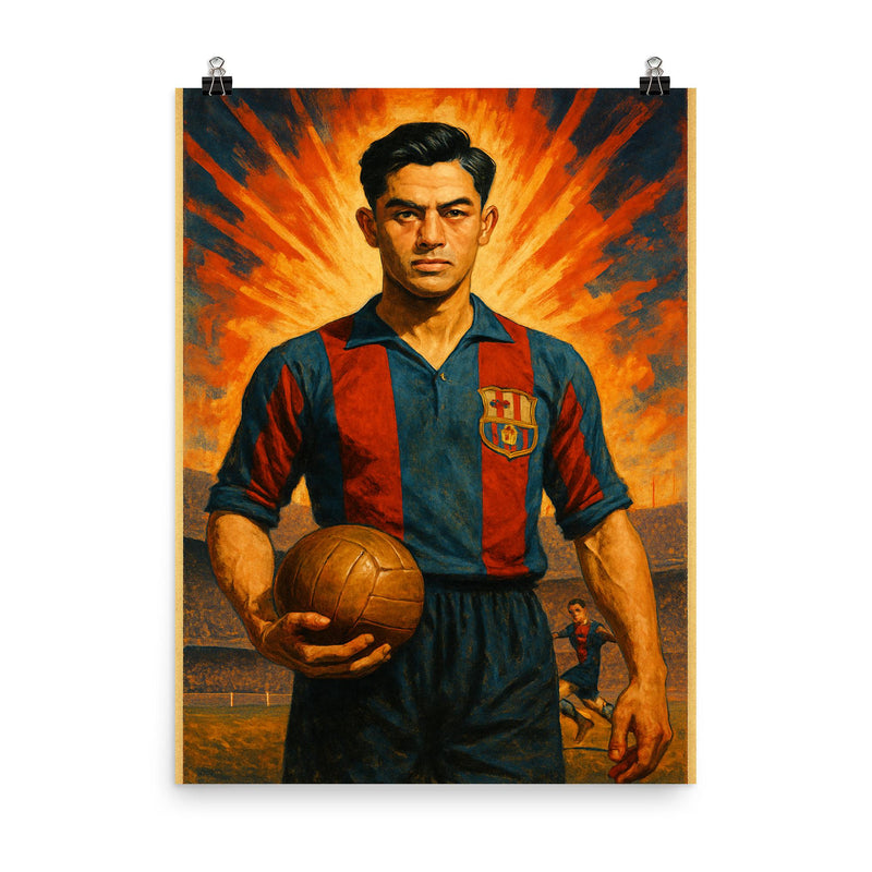 Paulino Alcántara poster on a plain backdrop in size 8