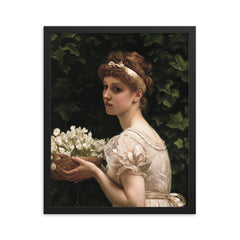 Pea Blossoms by Edward John Poynter framed print on a plain backdrop in size 16"x20".