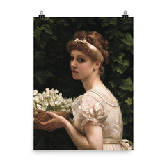 Pea Blossoms by Edward John Poynter poster on a plain backdrop in size 8"x10".