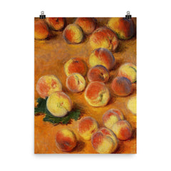 Peaches by Claude Monet, 1883 poster on a plain backdrop in size 8"x10".