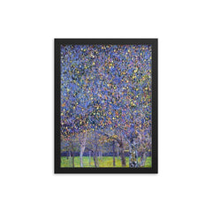 Pear Tree by Gustav Klimt, 1903 framed print on a plain backdrop in size 12"x16".
