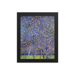 Pear Tree by Gustav Klimt, 1903 framed print on a plain backdrop in size 8"x10".