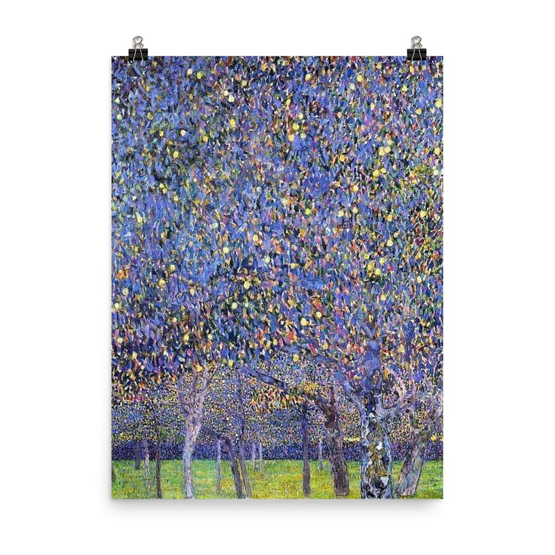 Pear Tree by Gustav Klimt, 1903 poster on a plain backdrop in size 8